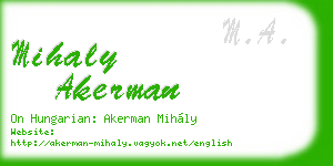 mihaly akerman business card